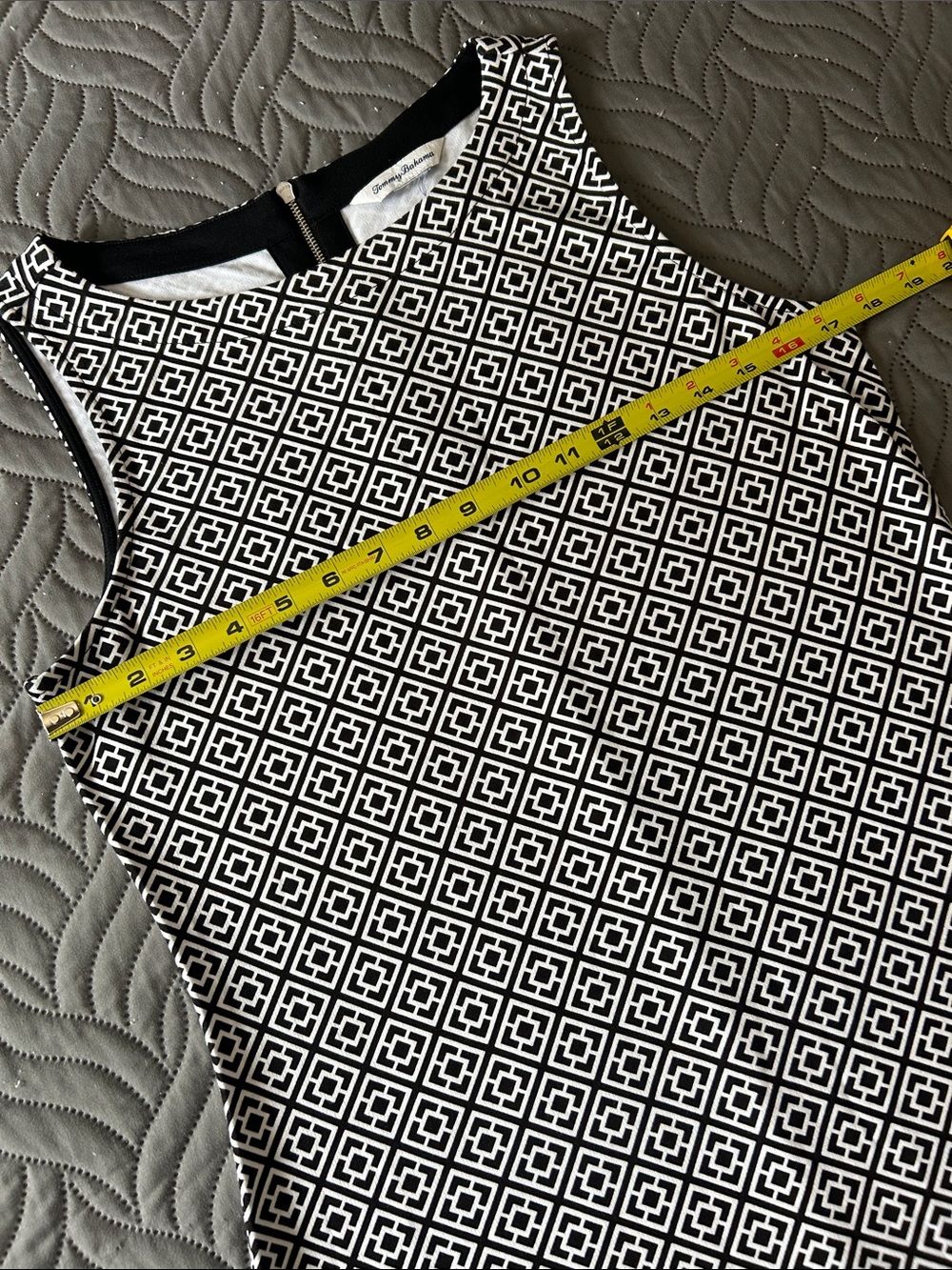 🖤 Tommy Bahama Black/White Geometric Sleeveless Dress - Picture 5 of 7